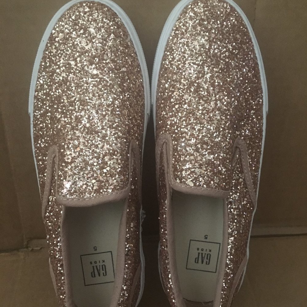 Gap Kids Rose Gold Glitter Sneakers